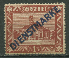 Saargebiet Dienstmarken 1922 Freimarke Mit Aufdruck Type I D 11 I Mit Falz - Neufs