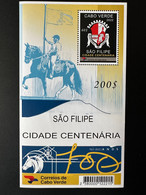 Cape Kap Cabo Verde 2022 Mi. ? S/S Block Sao Filipe Cidade Centenaria Cheval Horse Pferd 1922 MNH - Kaapverdische Eilanden