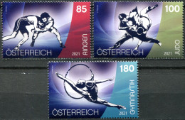 Austria 2021. Sports And Floor (MNH OG) Set Of 3 Stamps - Neufs
