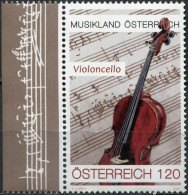 Austria 2023. Musical Country Austria. Violoncello (II) (MNH OG) Stamp - Neufs