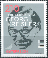 Austria 2022. Birth Centenary Of Georg Kreisler (MNH OG) Stamp - Ungebraucht