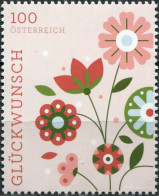 Austria 2023. Greeting Stamps. Flowers (MNH OG) Stamp - Ungebraucht