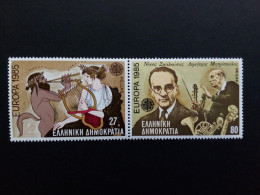 GRIECHENLAND MI-NR. 1580-1581 ZD POSTFRISCH EUROPA 1985 JAHR DER MUSIK - 1985