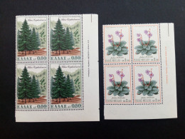 GRIECHENLAND MI-NR. 1049-1052 POSTFRISCH 4er BLOCK NATURSCHUTZJAHR 1970 TANNE STEINHUHN WILDZIEGE - Unused Stamps