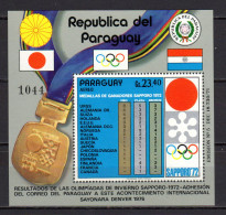 Paraguay 1972 Olympic Games Sapporo S/s MNH - Hiver 1972: Sapporo