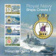 2012 Tristan Da Cunha Royal Navy Ships Crests Military Souvenir Sheet  MNH - Tristan Da Cunha