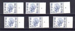 40F Roi Baudouin Type Elström De 1977  , COB. 1876**   Les 6 N° Planches Au Complet - 1971-1980