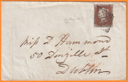 1845 - QV - 1 Penny Red - Plate 32 - KE - On Cover From Limerick To Dublin, Ireland/GB - Arrival Stamp - Covers & Documents