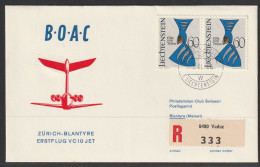 1966, BOAC, Erstflug, Liechtenstein - Blantyre Malawi - Poste Aérienne