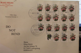 U.S.A. 2004; Blumen Pfingstrose, 37 Cent; 3 Verschiedene Zähnungen; Portogerecht - Lettres & Documents