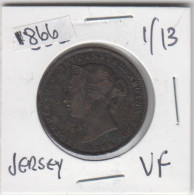 Jersey 1866 Coin Queen Victoria Thirteenth Of A Shilling Condition Very Fine - Jersey