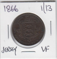 Jersey 1866 Coin Queen Victoria Thirteenth Of A Shilling Condition Very Fine - Jersey