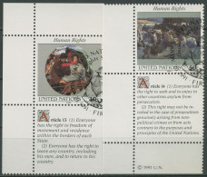 UNO New York 1991 Erklärung Der Menschenrechte 623/24 Zf Gestempelt - Used Stamps