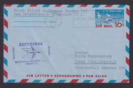 Flugpost Brief Air Mail USA Ganzsache Aerogramm Erstflug Lufthansa Boeing 707 - Brieven En Documenten