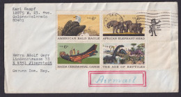 Weißkopfseeadler USA Golden Luftpost Block Tierwelt Bundesstaat Colorado Amerika - Lettres & Documents