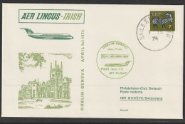 1974, Aer Lingus, Erstflug, Dublin - Genf - Poste Aérienne