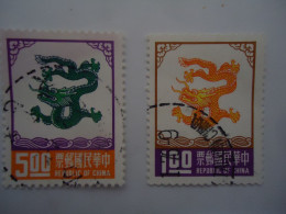 TAIWAN   USED   STAMPS  2  CULTURE  DRAGON - Autres & Non Classés