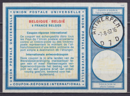 Coupon-réponse International - 8 Fancs Belges Càd ANTWERPEN 7D /-7-8-1967 - Internationale Antwoordcoupons