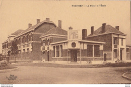 F7- 59) FEIGNIES (NORD)  LA POSTE ET L'ECOLE  -  (2 SCANS) - Feignies