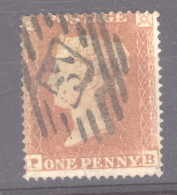 Grande Bretagne  :  Yv  12a  (o)  PB  , Dentelé 16, Sur Azuré - Used Stamps