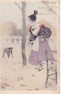 HENRY MORIN    FEMME ET LE DOGUE     F K - Morin, Henri