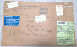 Japan: Parcel Fragment (cut-out) To Netherlands, 2018, Meter Cancel, CN22 Customs Label (minor Damage) - Briefe U. Dokumente