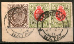 Orange River Colony Cut Squer Cancel,Durban 22.06.1911,Natal,used As Scan - État Libre D'Orange (1868-1909)