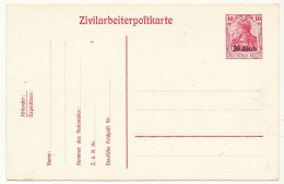 CP - Zivilarbeiterpostkarte 10 Cent. Type Germania - Neuve - Pour Départements Envahis Et Zone Des étapes - Altri & Non Classificati