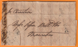 1852 - Folded SHIP LETTER From CALCUTTA (Kolkata), Inde To MAURITIUS,  île Maurice - Arrival Stamp - ...-1852 Prefilatelia