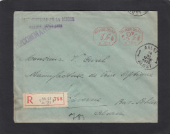 BANQUE CENTRALE DE LA DENDRE.LETTRE RECOMMANDEE D'ALOST POUR SAVERNE,FRANCE,1928. - ...-1959