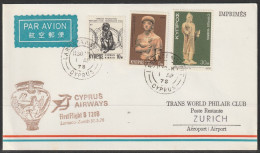 1978, Cyprus Airways, Erstflug, Larnaca Cyprus - Zürich - Cartas