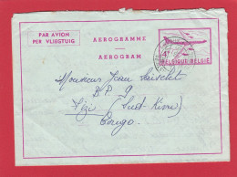 AEROGRAMME DE HASTIERE - LAVAUX POUR FIZI (SUD KIVU) CONGO BELGE,1960. - Luchtpostbladen