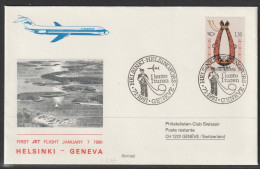 1981, Finnair, Erstflug, Helsinki - Genf - Storia Postale