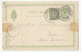 Denmark Old Postal Stationery Postcard Posted 1889 - Uprated B240401 - Postal Stationery