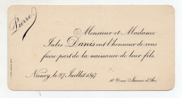 Nancy Faire Part Naissance Pierre Danis 27 Juillet 1897 - Naissance & Baptême