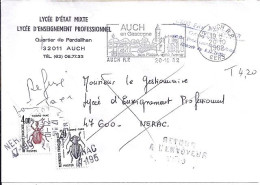 TAXE N° 108/104 S/L.DE AUCH + TAXEE A NERAC/21.10.82 + RETOUR - 1960-.... Lettres & Documents