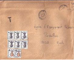 TAXE N° 106x6/105x2 S/L.DE L’ISLE JOURDAIN + TAXEE A AUCH/9.1.86 - 1960-.... Brieven & Documenten