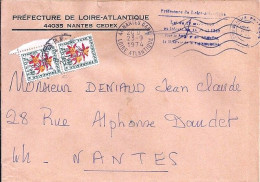 TAXE N° 100x2 S/L. DE NANTES + TAXEE A NANTES/24.9.74 - 1960-.... Brieven & Documenten