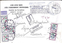 TAXE N° 96x2/101x4 S/L. DE AUCH + TAXEE A LAVAUR/4.12.79 - 1960-.... Lettres & Documents