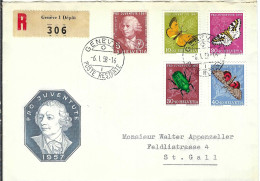 SUISSE 1958: LSC Rec. De Genève Pour St Gallen - Lettres & Documents