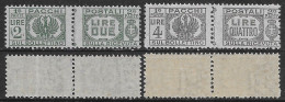 Italia Italy 1945 Luogotenenza Pacchi Postali Senza Fasci 2val Sa N.61,63 Nuovi Integri MNH ** - Paketmarken