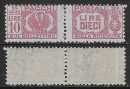 Italia Italy 1945 Luogotenenza Pacchi Postali Senza Fasci L10 Sa N.64 Nuovo Integro MNH ** - Pacchi Postali