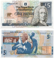 Royal Bank Of Scotland 5 Pounds Jack Nicklaus Golf Commemorative P-365 UNC - 5 Pond