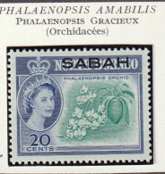 SABAH - Reine Elizabeth, Fleurs, Phalaenopsis Gracieux - 1964 - Tb De North Borneo Surchargé - MNH - Sabah