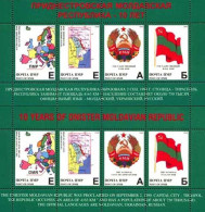Russian Occupation Of Moldova Transnistria PMR 2000 National Symbols Maps Of Country And Europe Set Of 2 Block's MNH - Non Classés