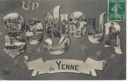 73 - YENNE - Belle Carte Fantaisie Multi Vues " Un Bonjour De " - Yenne