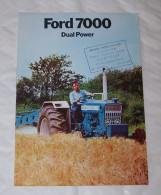 DEPLIANT PUB PUBLICITAIRE TRACTEUR FORD 7000 DUAL POWER, AGRICULTURE, MATERIEL AGRICOLE, AGRICULTEUR - Trattori