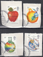 GROSSBRITANNIEN  1101-1104, Gestempelt, Auf Briefstück, Isaac Newton, 1987 - Used Stamps