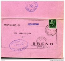 1944 LETTERA CON ANNULLO CETO CERVENO  BRESCIA - Marcophilia