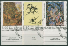 Israel 1978 Kunst Gemälde 733/35 Mit Tab Gestempelt - Used Stamps (with Tabs)